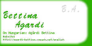 bettina agardi business card