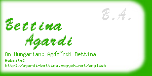 bettina agardi business card